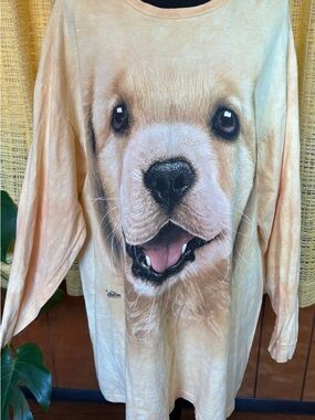 The Mountain | Big Face Golden Classic Tie Dye Long Sleeve T-Shirt Size 2X